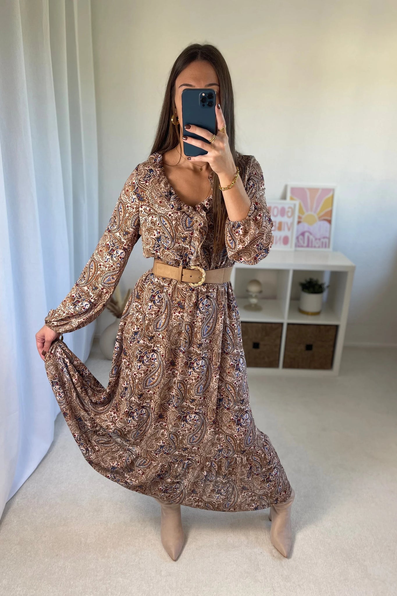 ROBE BOHÈME LONGUE À MOTIFS BOHO