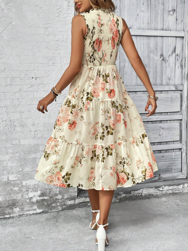 ROBE BOHÈME LONGUE À IMPRIMÉ FLORAL