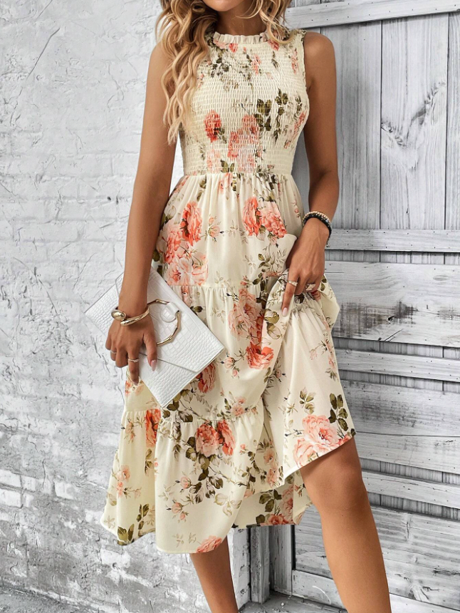 ROBE BOHÈME LONGUE À IMPRIMÉ FLORAL