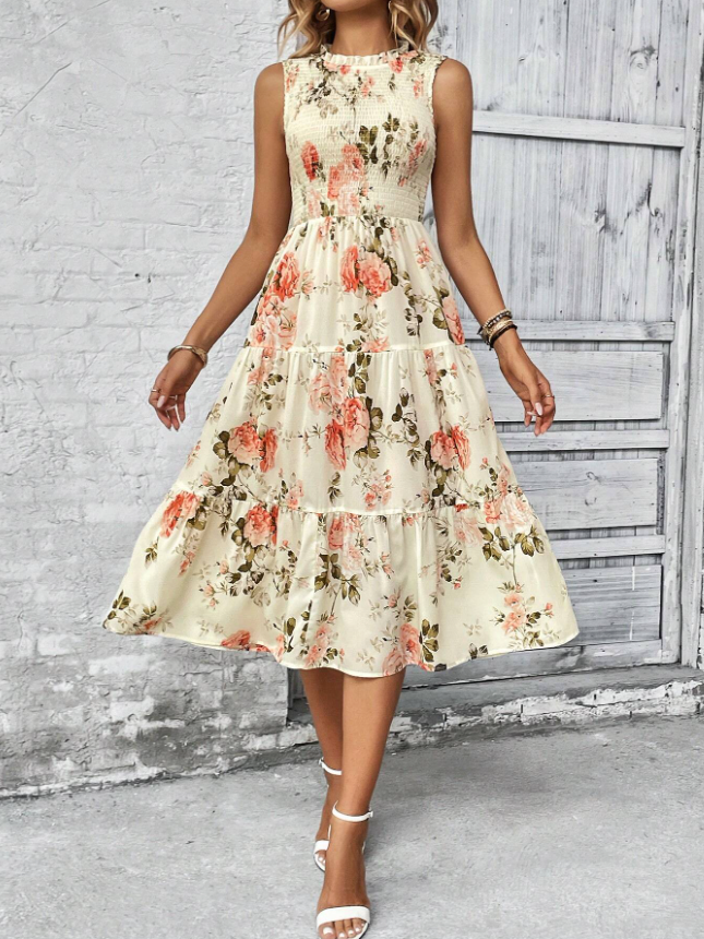 ROBE BOHÈME LONGUE À IMPRIMÉ FLORAL