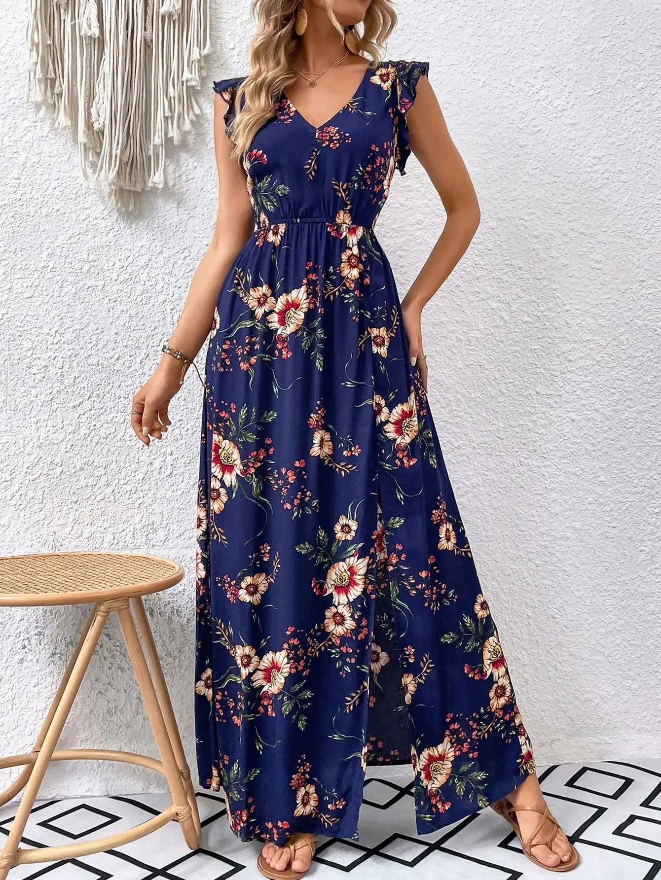 ROBE BOHÈME LONGUE FENDUE