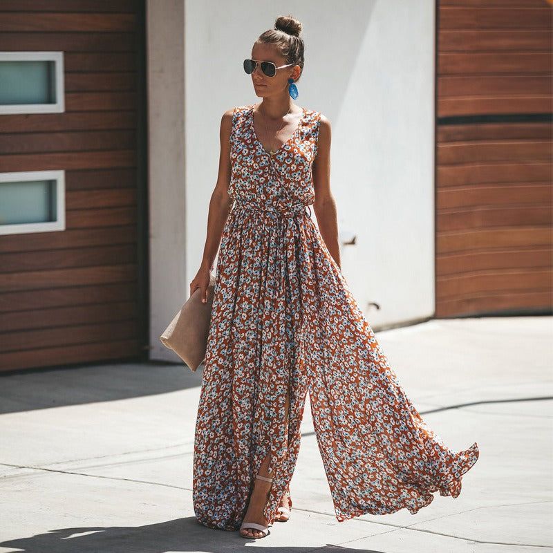 ROBE LONGUE BOHO CHIC À FLEURS - SAVANA